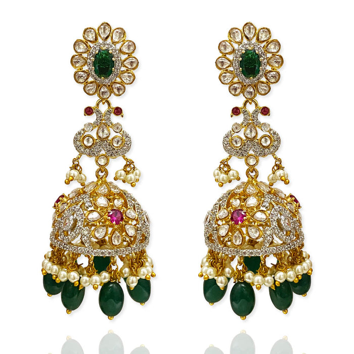 Polki Timepiece - Polki Jhumka Earrings Design