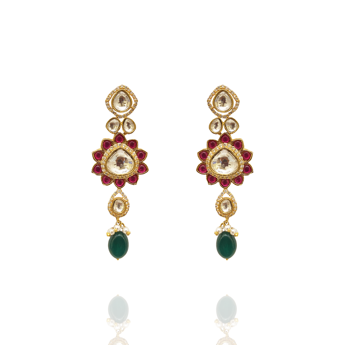 Moissanite Polki Earrings