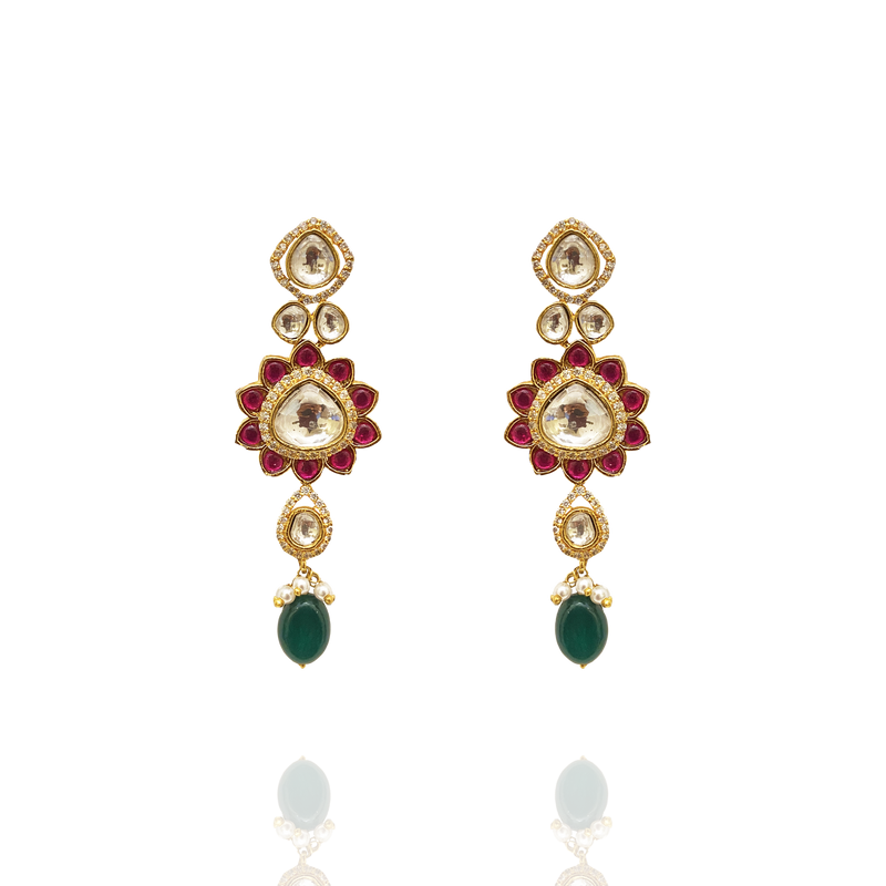 Moissanite Polki Earrings