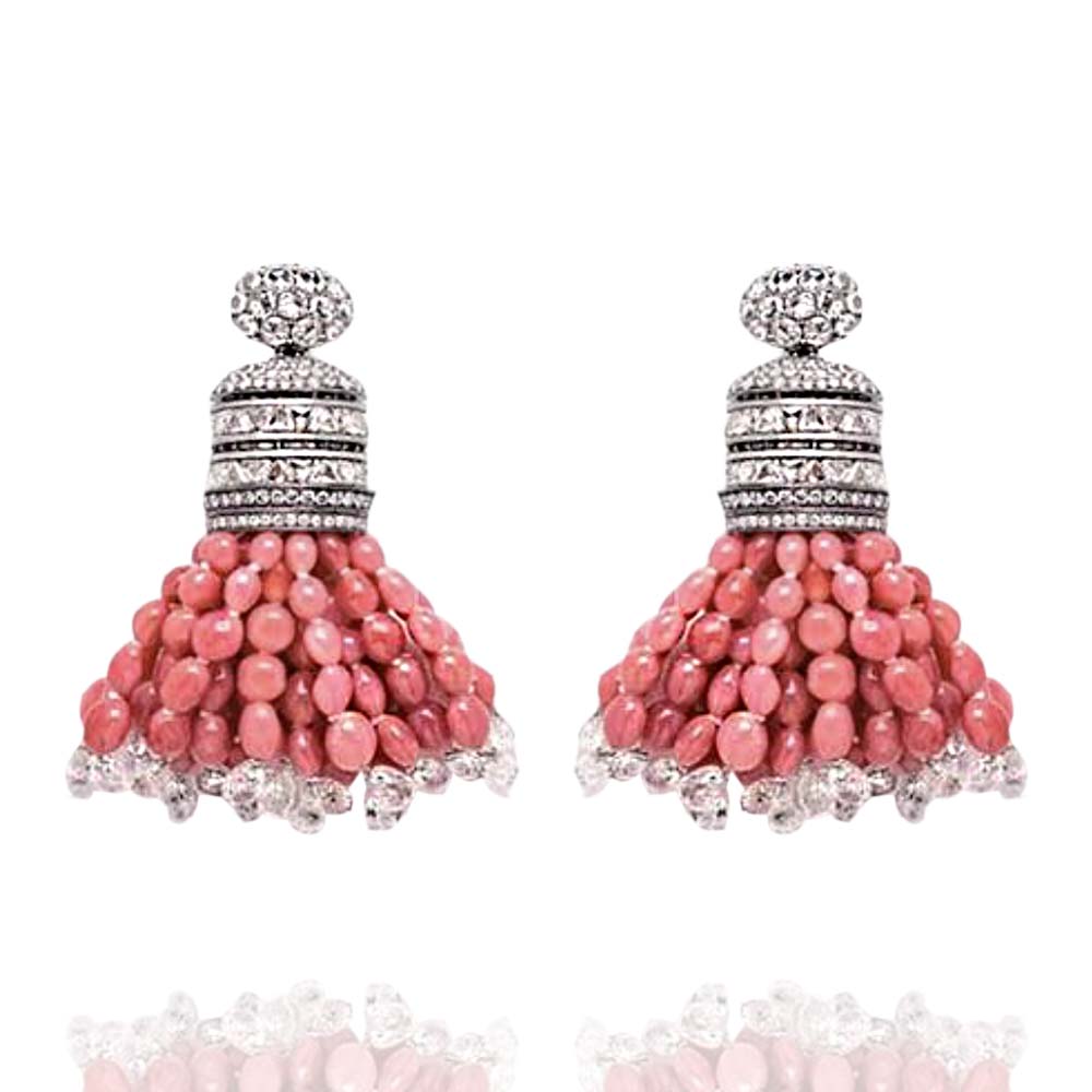 Earrings Of Coral Stone 