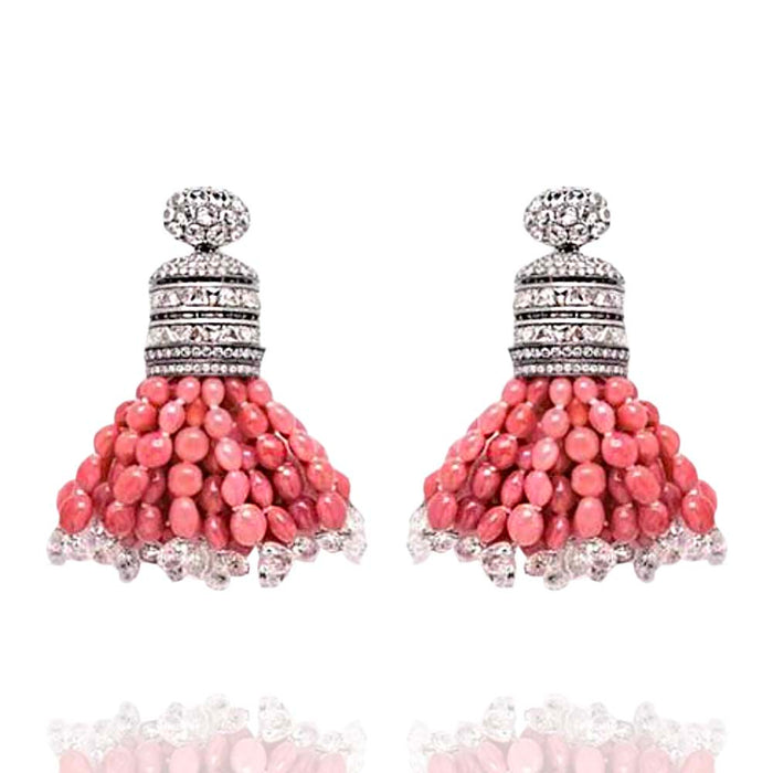 Earrings Of Coral Stone 