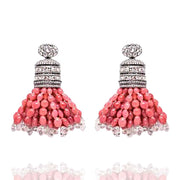 Earrings Of Coral Stone 
