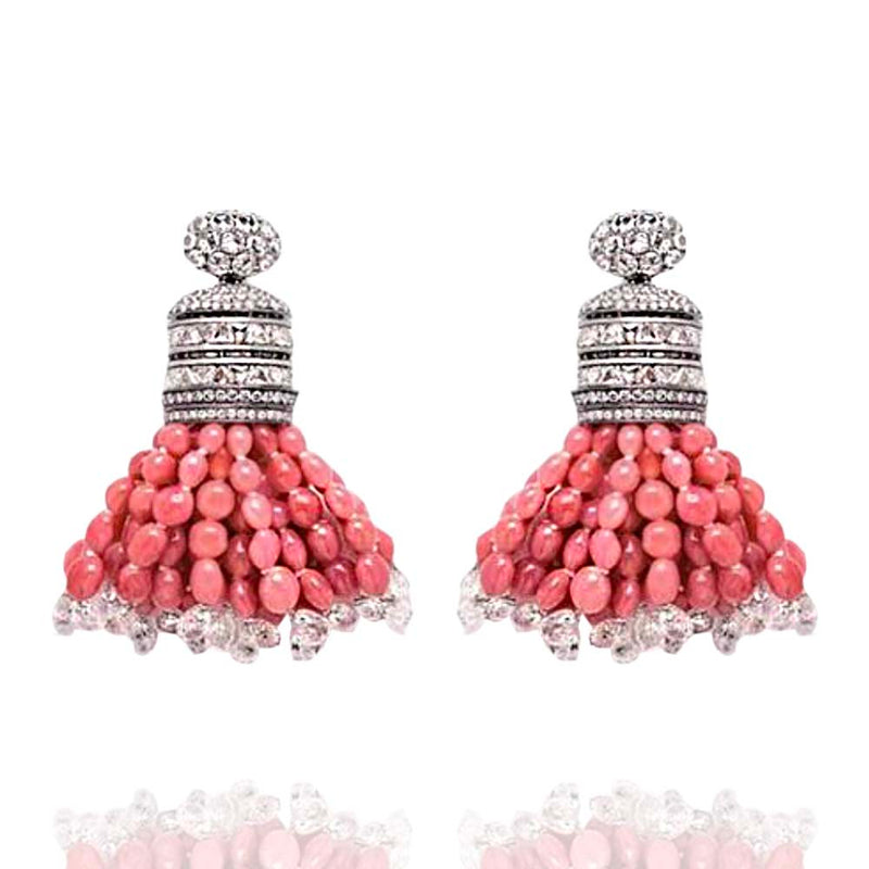 Earrings Of Coral Stone 