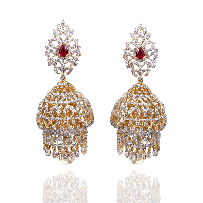 22K YELLOW GOLD LAYERED JHUMKA EARRINGS – Omar Jewelers