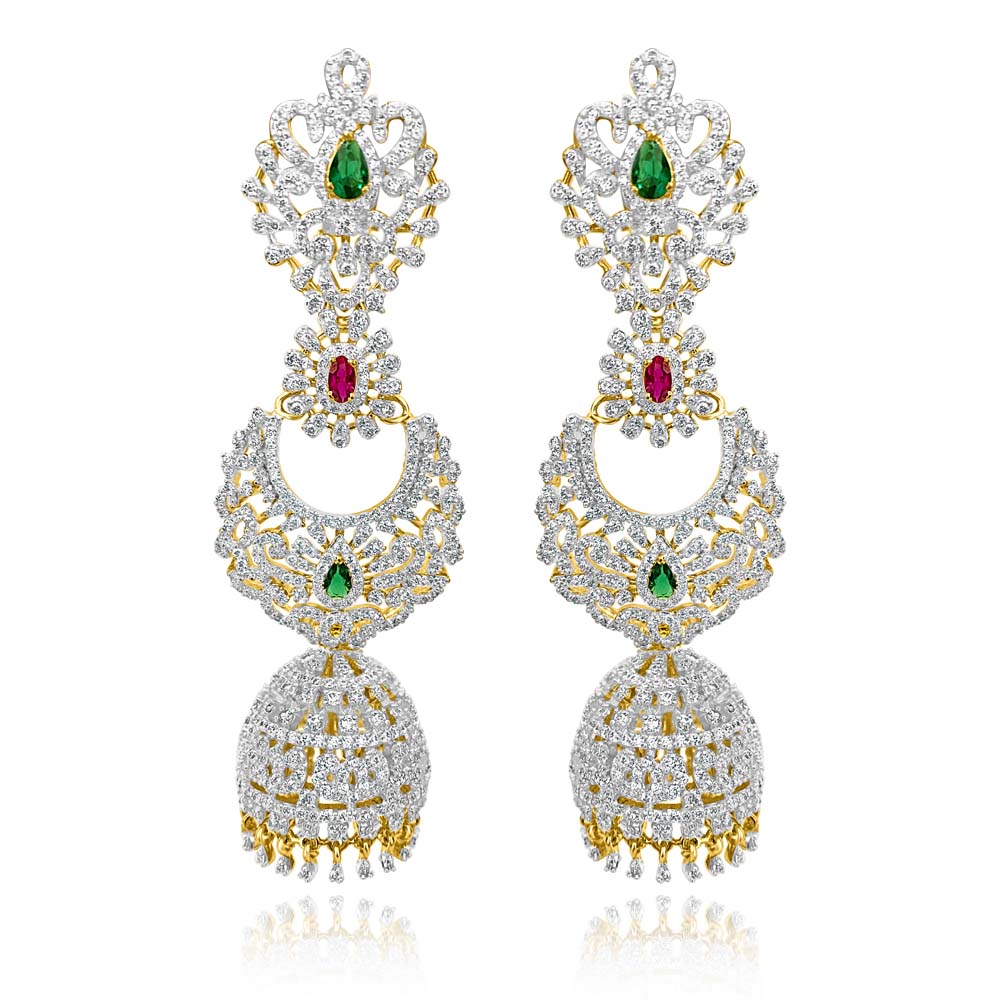 Detachable diamond deals jhumkas