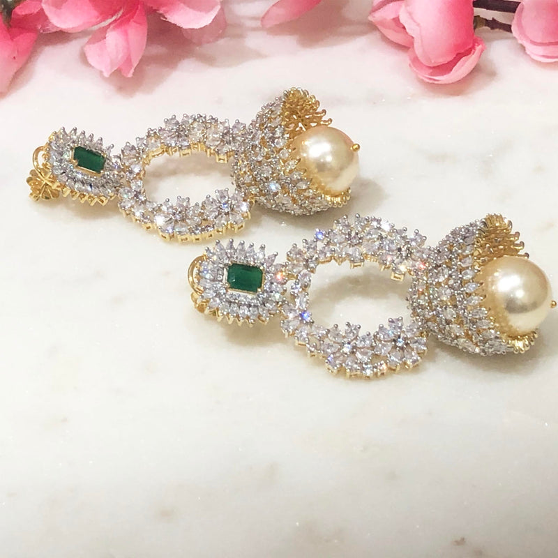 Green Stone Jhumka